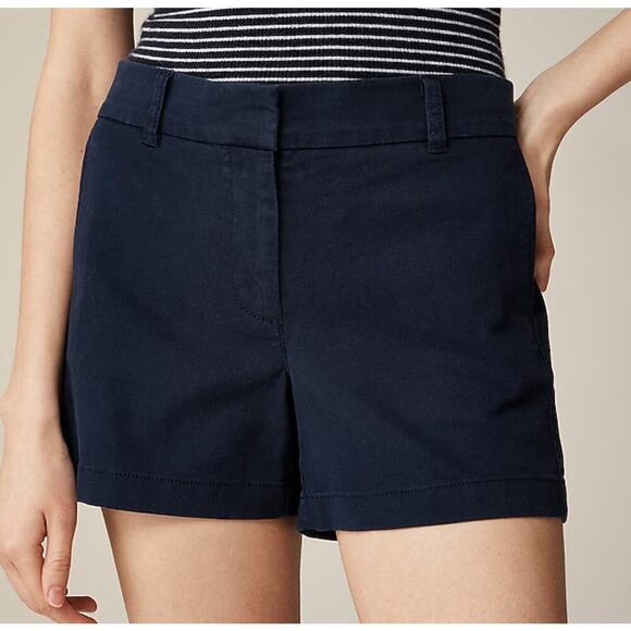 NWT J.Crew 4” Chino Short In Navy Blue Size 4
